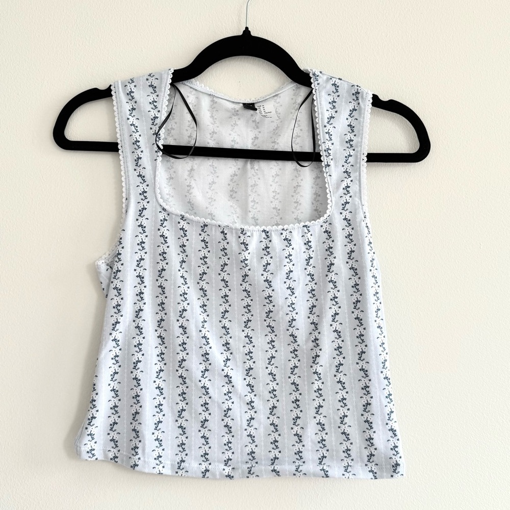 H&M Picot-Trimmed Sleeveless Top